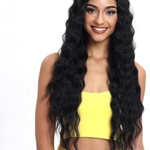 30'' Long Wavy Black Lace Front Wig - HD Transparent