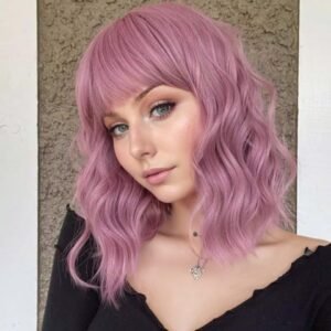 VCKOVCKO Pastel Wavy Bob Wig - Purple Pink Curls