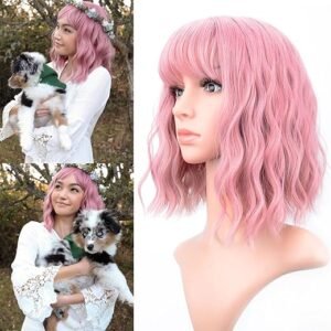 VCKOVCKO Pastel Wavy Bob Wig - Purple Pink Curls